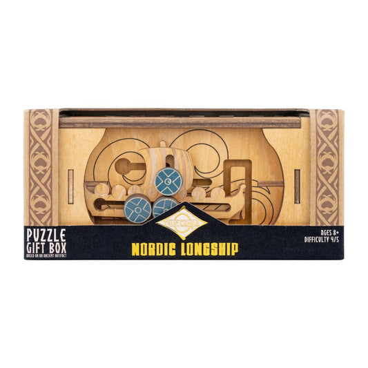 Project Genius: Wooden Puzzle - Gift Box - Nordic Longship