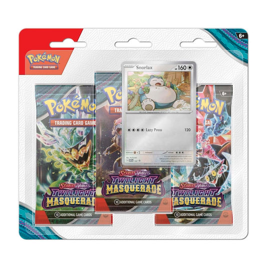 Pokemon: Scarlet & Violet - Twilight Masquerade - 3-Booster Blister Pack - Snorlax