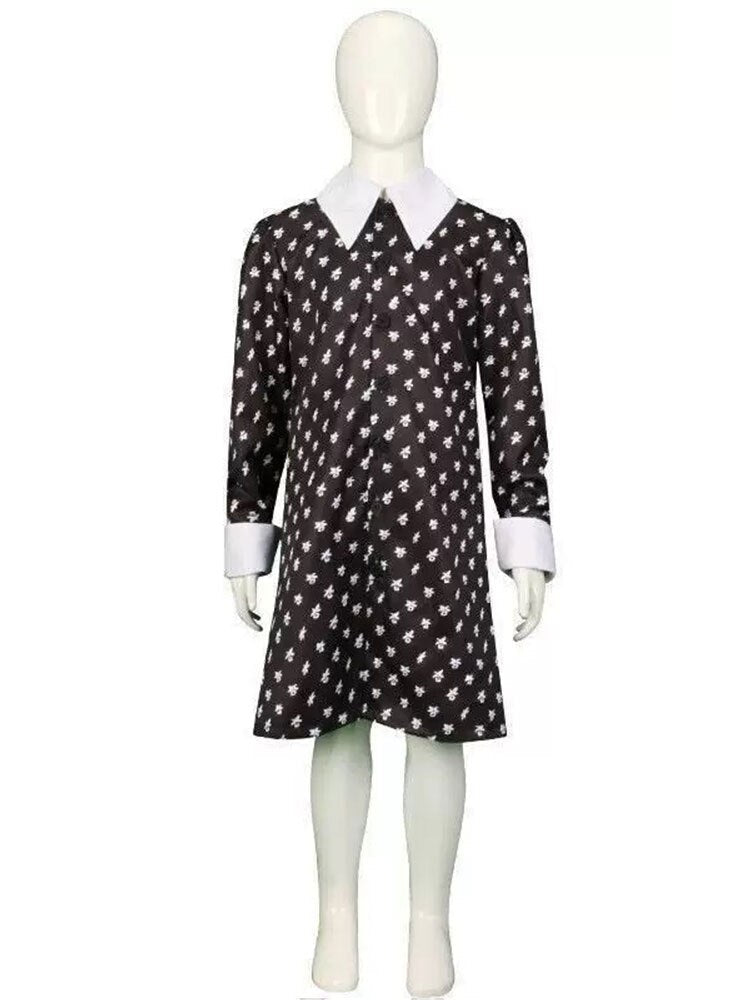 Wednesday Addams Gothic Cosplay Dress for Halloween