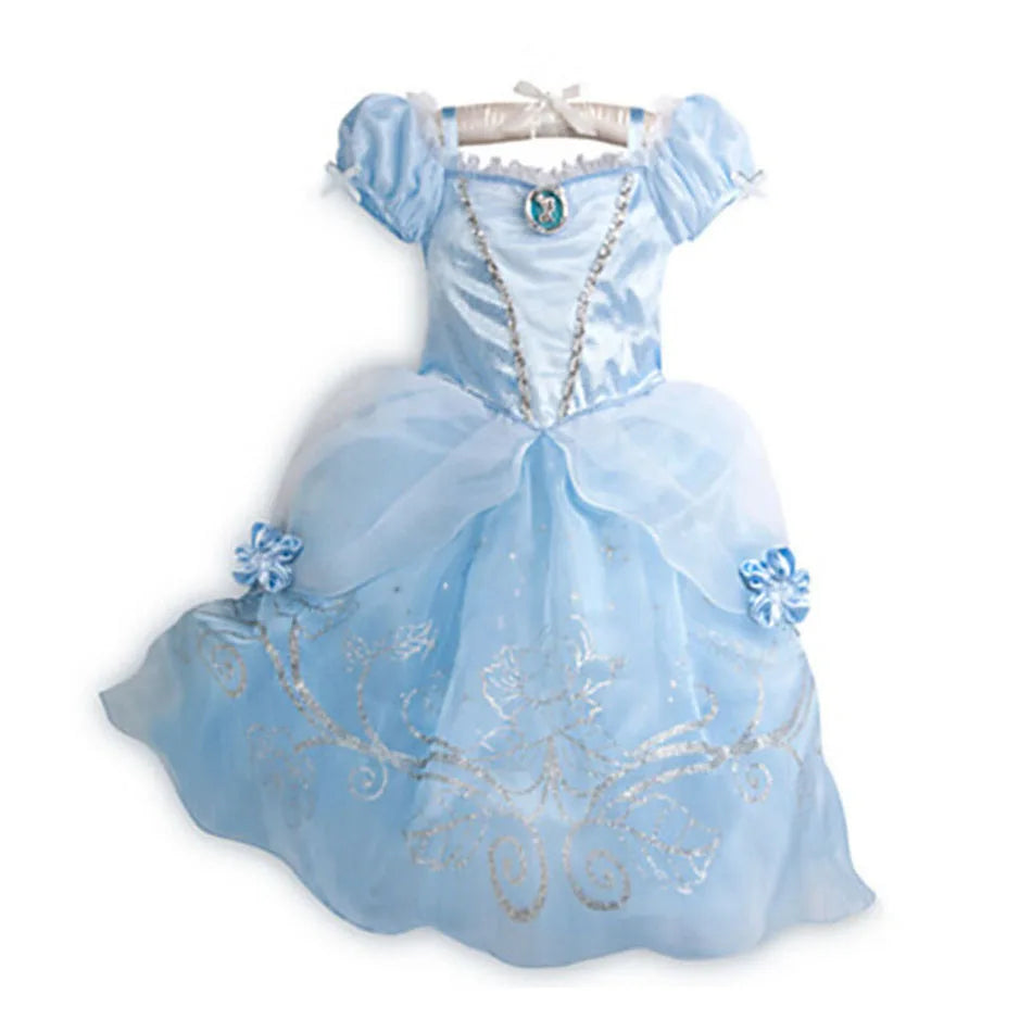 Girls Princess Dress Kids Cinderella Snow White Aurora Sofia Rapunzel Cinderella Halloween Costume
