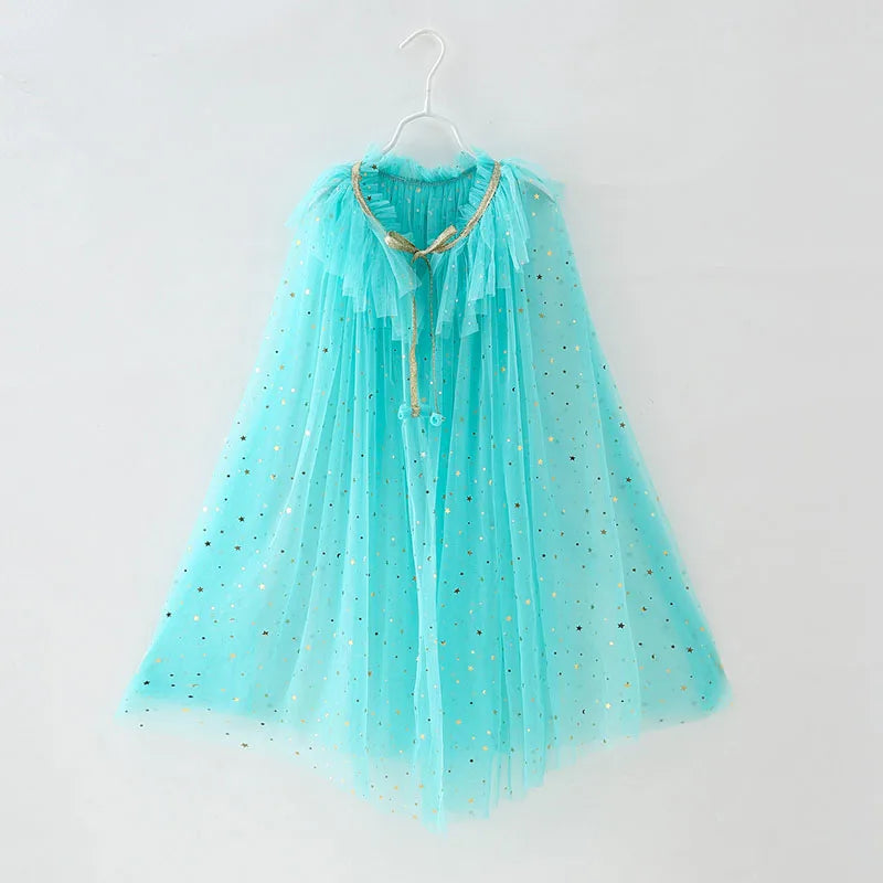 Summer Girl Princess Party Accessories Cloak Snow Queen Elsa Anna Costume