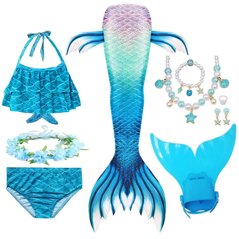 Swimming Mermaid Tail Girls Costume