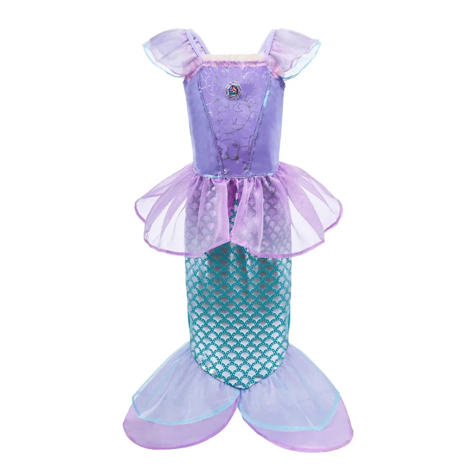 Girls Princess Dress Kids Cinderella Snow White Aurora Sofia Rapunzel Cinderella Halloween Costume
