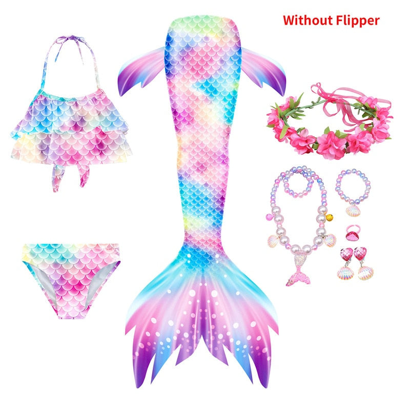 Swimming Mermaid Tail Girls Costume