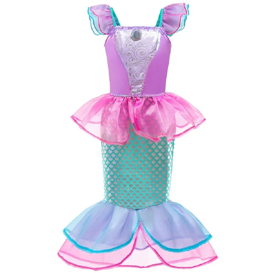 Girls Princess Dress Kids Cinderella Snow White Aurora Sofia Rapunzel Cinderella Halloween Costume
