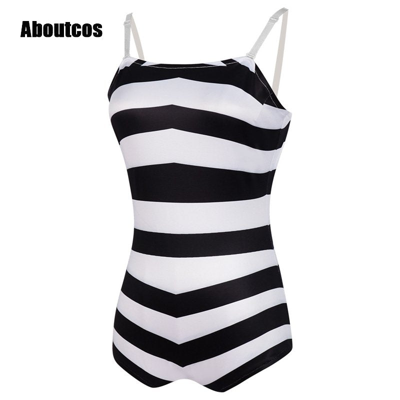Striped Swimsuit Barbiee Cosplay Costume for Halloween