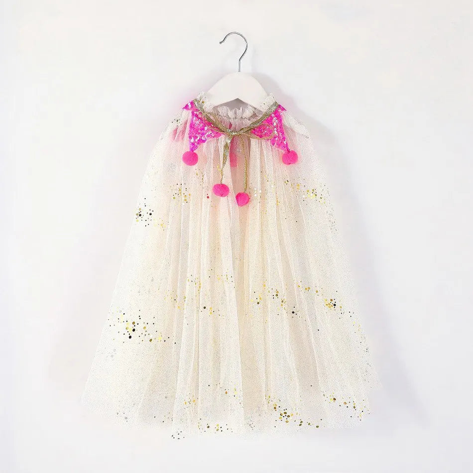 Summer Girl Princess Party Accessories Cloak Snow Queen Elsa Anna Costume