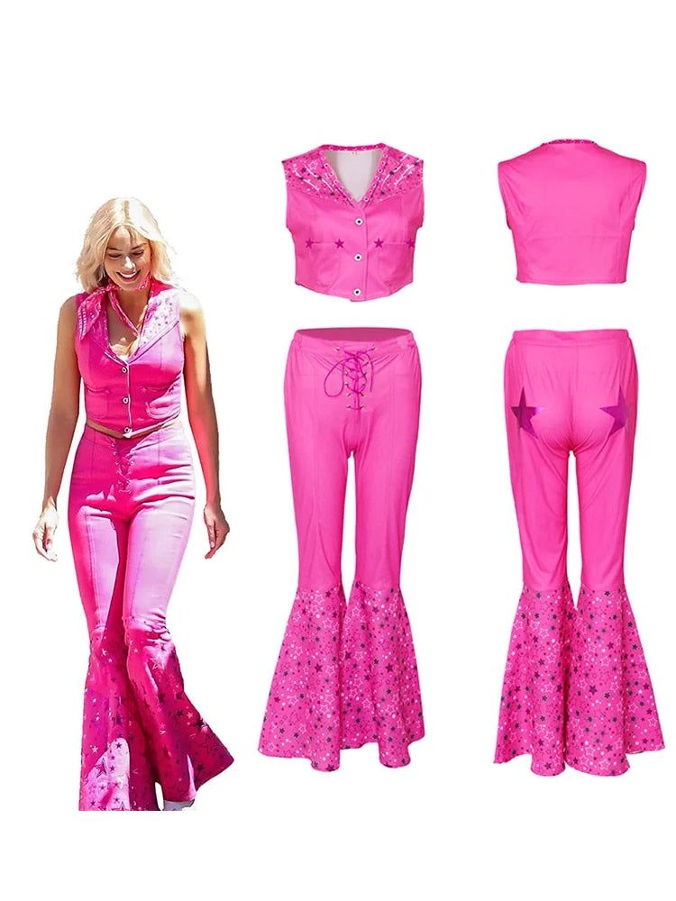 Margot Robbie Barbie Pink Cosplay Halloween Movie Uniform