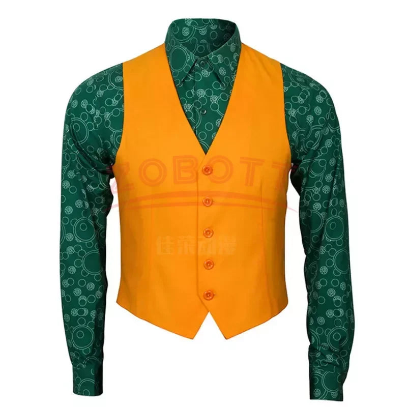 Movie Joker Joaquin Phoenix Arthur Fleck Cosplay Costume Clown Red Suit