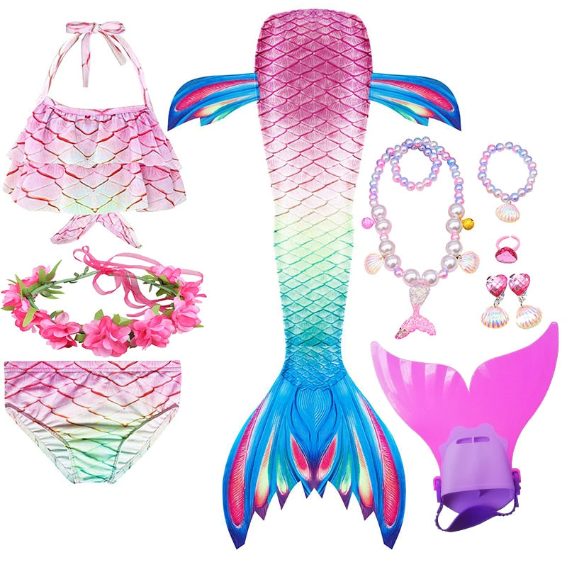 Swimming Mermaid Tail Girls Costume