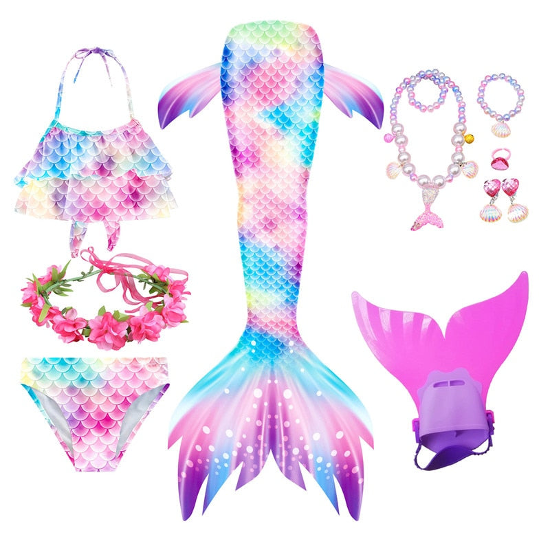 Swimming Mermaid Tail Girls Costume