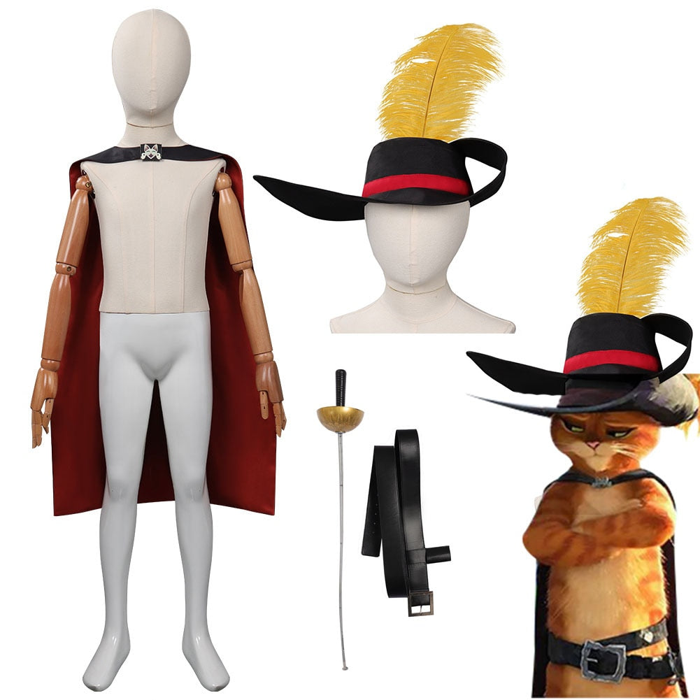 Puss in Boots Costume with Cloak & Hat