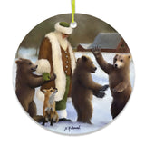 Santa and his Bears Folklore Christmas Ornament