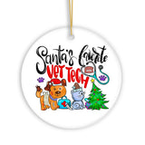 Santa’s Favorite Vet Tech Christmas Ornament, Appreciation Gift for Veterinary Technician