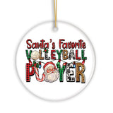 Santa’s Favorite Volleyball Player Christmas Ornament, Athlete Gift