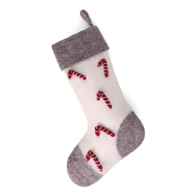 Felt Christmas Stocking - Candy Canes