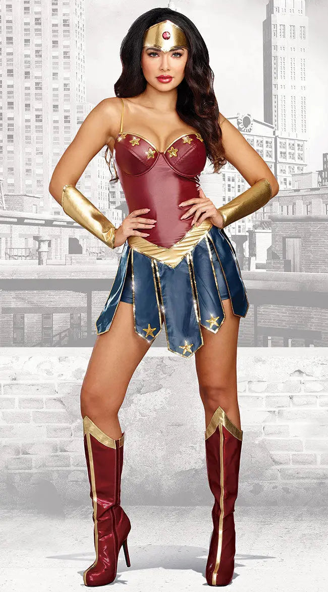 Women Halloween Party Movie Justice Wonder Fantasia Fancy Dress