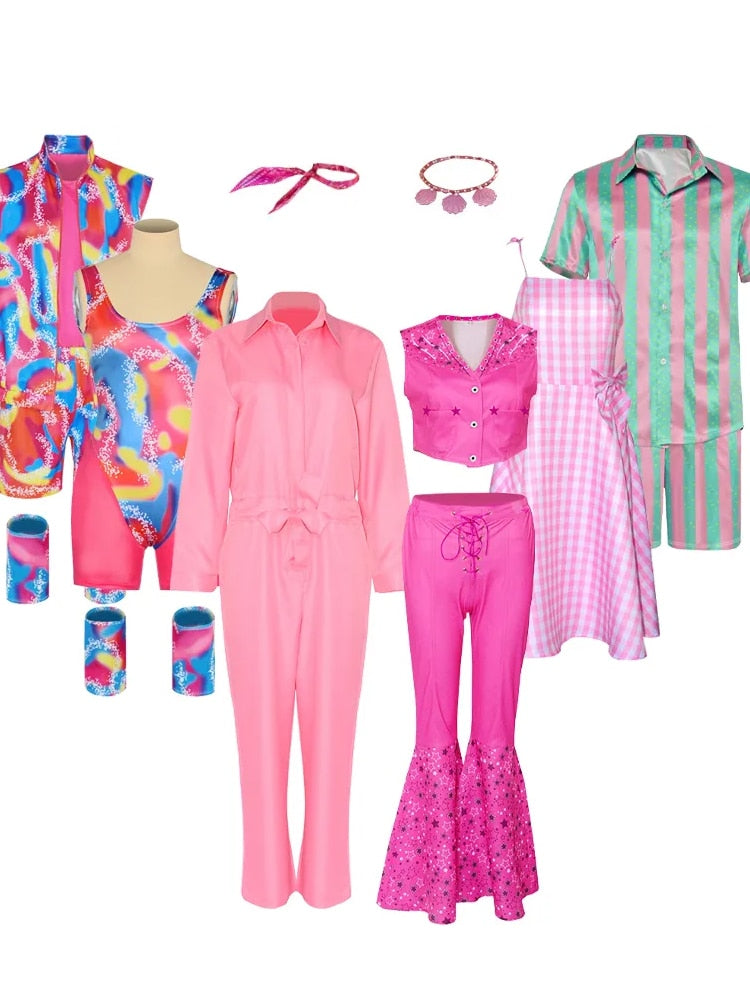 Margot Robbie Barbie Pink Cosplay Halloween Movie Uniform