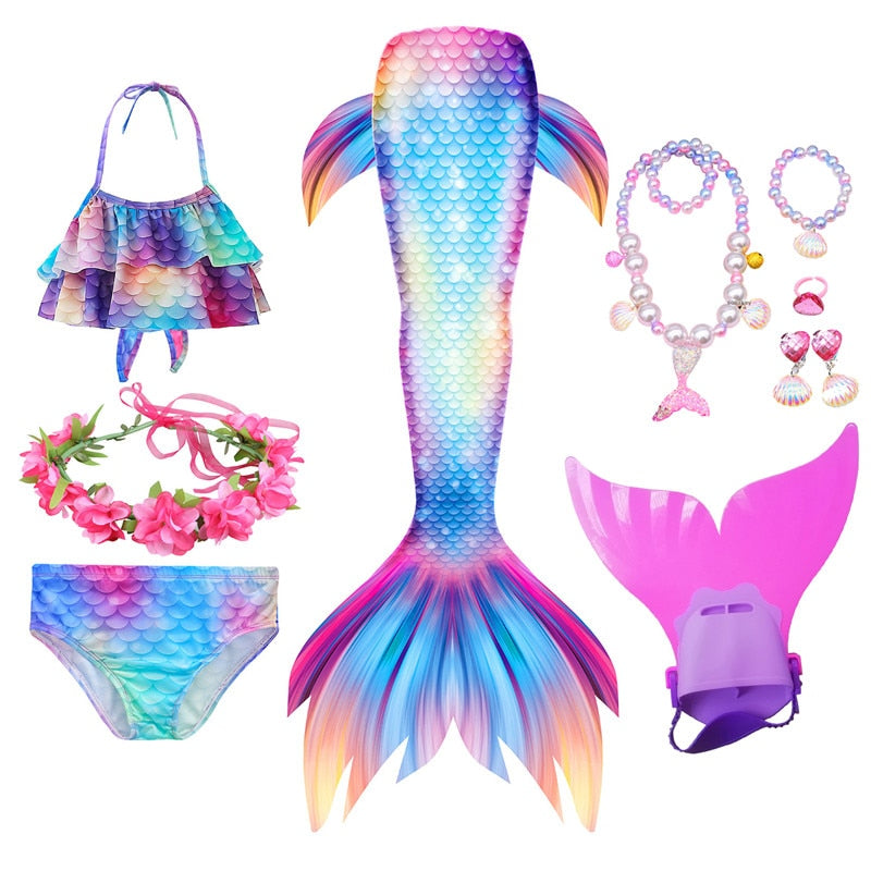 Swimming Mermaid Tail Girls Costume