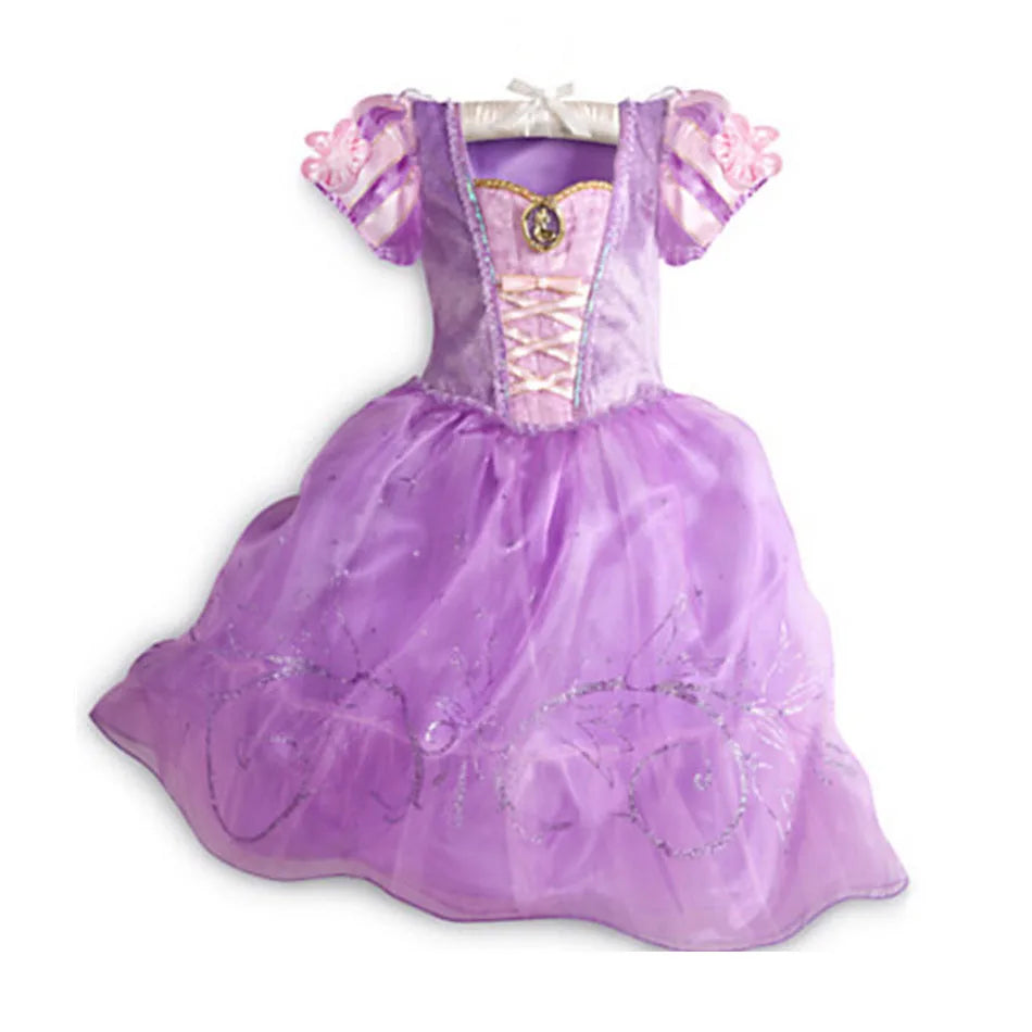 Girls Princess Dress Kids Cinderella Snow White Aurora Sofia Rapunzel Cinderella Halloween Costume