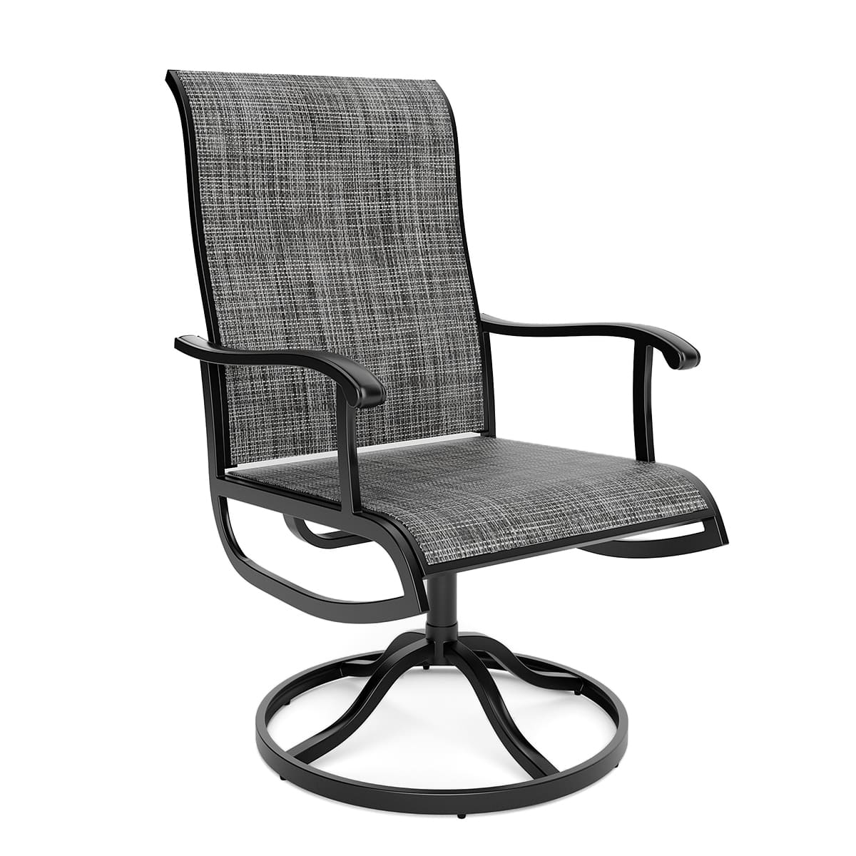 Lume Textilene Outdoor Dining Set, 7-Piece, Full Swivel