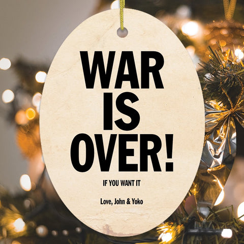 Vintage War is Over! If You Want It. Love John & Yoko Christmas Ornament