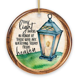 Vintage Lantern Memorial Heaven Quote Christmas Ornament, This Light Burns in Honor