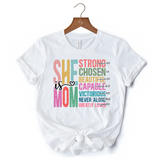 Inspirational Christian Mom T-Shirt, Affirmation White Tee for Strong and Motivated Mothers