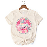 Inspiring Floral Mama T-Shirt, White, Black and Natural Boho Tee for Strong and Loving Mothers