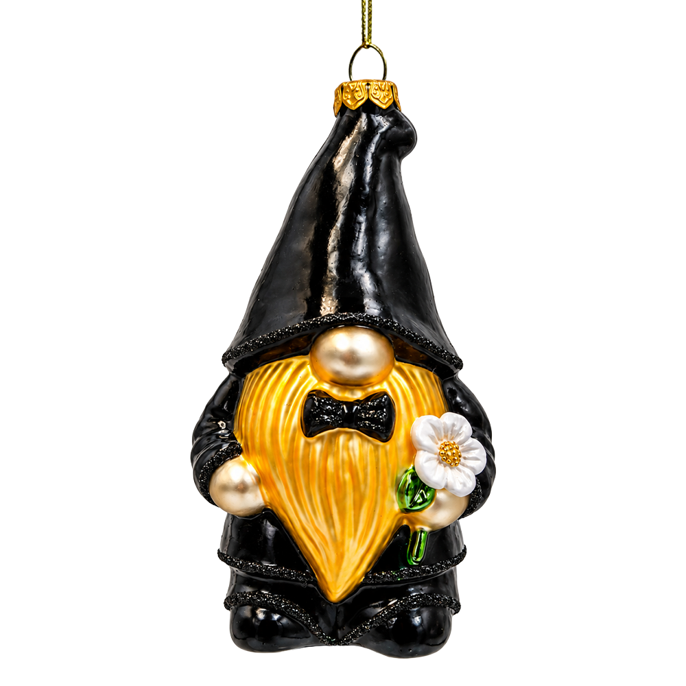 (PRE-ORDER) Wedding Groom Gnome Glass Ornament, Newlywed Husband Gift and Wedding Tree Decor