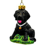 (Pre-Order) Black Lab Glass Christmas Ornament, Labrador Retriever Dog Gift