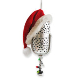(Pre-Order) Christmas Themed Microphone Glass Ornament, Music Themed Gift for Musicians