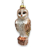 Classic Barn Owl Glass Christmas Ornament