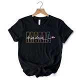 Colorblock Mama T-Shirt, Black Trendy Casual Women's Tee