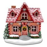 Sparkling Pink Winter Magic LED Gingerbread Home Figurine, 7" Lighted Christmas Decoration Decor