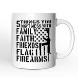 5 Things You Don’t Mess With Dad Personalized Mug, Patriotic Father Gift with Custom Name