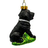 (Pre-Order) Black Lab Glass Christmas Ornament, Labrador Retriever Dog Gift
