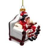 (Pre-Order) Charming Kids on the Couch Glass Christmas Ornament, Sentimental Holiday Tree Decor