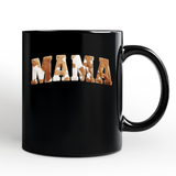 Cow Print Mama Western Personalized Mug, Faux Cowhide Mom Gift with Custom Name