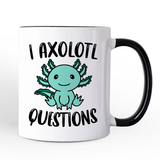 Cute Green Axolotl Personalized Mug, Salamander Animal Gift with Custom Name
