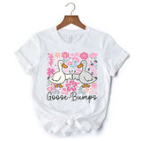 Funny Goose Bumps Floral T-Shirt, White, Natural and Black Sarcastic Goose Tee Gifts