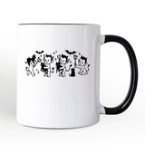Halloween Devils and Cats Personalized Mug, Spooky Season Gift with Custom Name