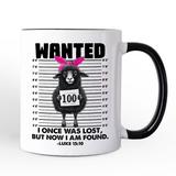 I Once Was Lost But Now I Am Found Luke 1510 Christian Personalized Mug, Wanted Black Sheep Gift with Custom Name