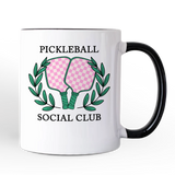 Pickleball Social Club Personalized Mug, Cute Retro Girly Sporty Gift with Custom Name