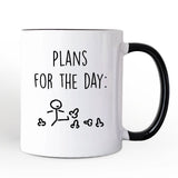 Plans for the Day Personalized Mug, Funny Minimalist Sarcastic Gift with Custom Name