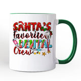 Santa’s Favorite Dental Crew Christmas Personalized Mug, Dentist Office Gift with Custom Name