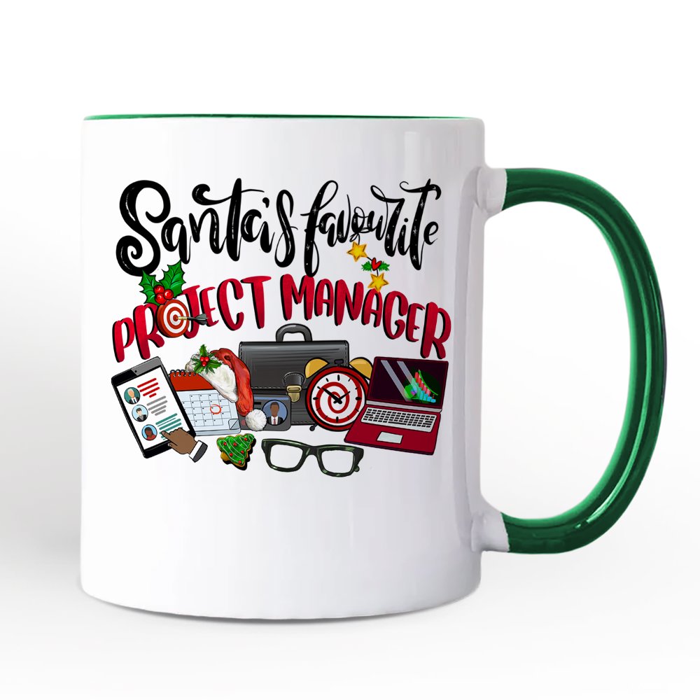 Santa’s Favorite Project Manager Personalized Mug, Business Team Coordinator Gift with Custom Name