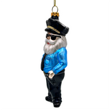 (Pre-Order) Santa the Police Officer Glass Christmas Ornament, Law Enforcement Cop Tree Decor
