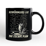 Schrödinger’s Cat The Escape Plan Physics Humor Personalized Mug, Funny Science Nerd Gift with Custom Name