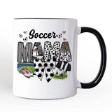 Soccer Mama Coquette Bow Personalized Mug, Game Day Mom Life Gift with Custom Name